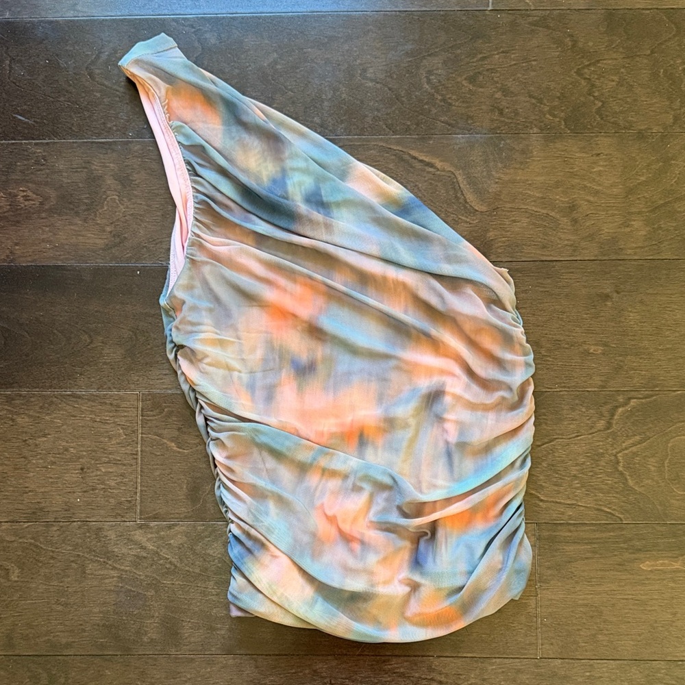 One-Shoulder Pastel Tie-Dye Women’s Top